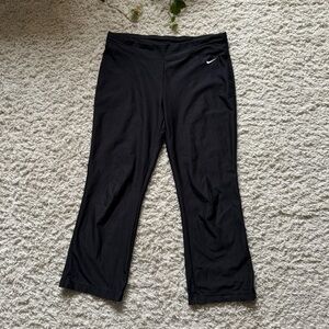 Vintage Nike Black Yoga Pants Flare Hem Cropped sz S